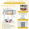 HONEY JOY Kids Kitchen Playset, Double Side Little Chef Play Kitchen for Toddlers, Oven & Sink, Ice Cube Dispenser, Utensils, Microwave, Storage Cabinet, Wooden Pretend Play Toy Kitchen Set, Gray view 4