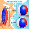 36 Pack 16" Large Inflatable Beach Balls Classic Rainbow Swimming Pool Ball Birthday Beach Party Decoration Summer Water Games Gifts 16 to 12 Inches from Deflated to Inflated view 3