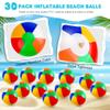 40 Pack 16" Large Inflatable Beach Balls Classic Rainbow Swimming Pool Ball Birthday Beach Party Decoration Summer Water Games Gifts 16 to 12 Inches from Deflated to Inflated view 4