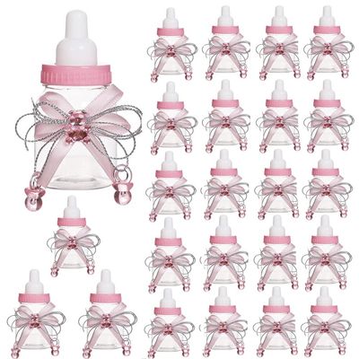 Bodosac 24-Piece Baby Feeding Bottle Set with Pink Candy Box for Shower Decoration
