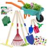 Qtioucp Kids Gardening Tools Outdoor Toys Set Backyard Play with Wheelbarrow Educational STEM Learning Pretend Toys Outdoor Indoor for Toddlers Kids Boys Girls view 1