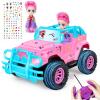 YongnKids Remote Control Car for Kids, 1:20 Scale Rc Trucks for Girls Age 4-7, Pink Rc Cars Toys for Ages 5-7 8-13 Boys Girls Birthday Gift, Off Road Trucks with Mini Doll & DIY Sticker view 1