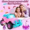 YongnKids Remote Control Car for Kids, 1:20 Scale Rc Trucks for Girls Age 4-7, Pink Rc Cars Toys for Ages 5-7 8-13 Boys Girls Birthday Gift, Off Road Trucks with Mini Doll & DIY Sticker view 2