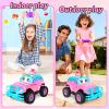 YongnKids Remote Control Car for Kids, 1:20 Scale Rc Trucks for Girls Age 4-7, Pink Rc Cars Toys for Ages 5-7 8-13 Boys Girls Birthday Gift, Off Road Trucks with Mini Doll & DIY Sticker view 3
