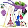 Qtioucp Kids Gardening Tools Outdoor Toys Set Backyard Play with Wheelbarrow Educational STEM Learning Pretend Toys Outdoor Indoor for Toddlers Kids Boys Girls view 1
