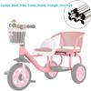 JIYIAN High Carbon Steel Children's Tricycle/Soft and Comfortable Pedal Tricycle Can Take People with Back Seat Kids Tandem Tricycle for Boys and Girls Ages 3+,Pink view 3