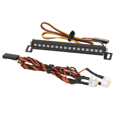 MEUS RACING TRX4M Roof Light Bar Headlights Kit with 16 Beads 8 Light Modes for MEUS TRX4M Ripper Body 1/18 RC Crawler Car Upgrade Partswith 2 Headlights