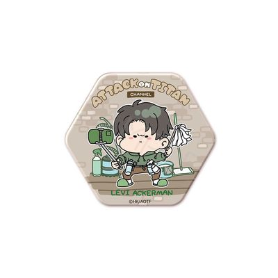Attack on Titan The Final Season Mocho G Levi Vol. 8 Hexagonal Tin Badge