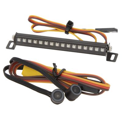 MEUS RACING TRX4M Roof Light Bar Headlights Kit with 16 Beads 8 Light Modes for MEUS TRX4M Ripper Body 1/18 RC Crawler Car Upgrade Parts.(with 2 Angel-Eye)