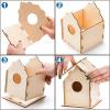 Coloch 6 Pack DIY Birdhouse Kits, Wooden Crafts Arts for Children to Build and Paint (Includes Paints, and Brushes), Painting Puzzle DIY Wooden Assembly for Boys, Girls, Kids, Adults view 4