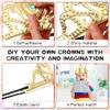 Yaomiao 66 Pieces Foam Princess Tiaras DIY Crowns Kids Party Favors Craft Crystal Diamond Sticker Girls Making Your Own Tiara (Gold) view 3
