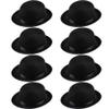 SGBETTER 8 Pack Black Bowler Hats Derby Hat Deluxe Costume Hat for Funny Hat Party Men Women Vintage Costumes Accessories Halloween Dress up view 1