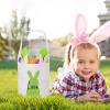 Touber Easter Basket, Personalized Cotton Easter Baskets for Girls Boys Rectangular Easter Eggs Hunt Baskets with Ears, Blue - Ideal for Decoration and Gifts view 2