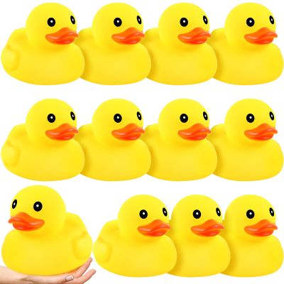 Deekin 12 Pcs Large Yellow Rubber Ducks Bulk Large Duck Squeak Rubber Bathtub Floating Bath for Birthday Party Decoration Gift Swimming Pool (7 Inch)