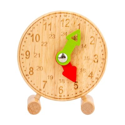jojomis Wooden Learning Clocks Free Standing Shape & Color Sorting Clock Model Telling The Time for Kids - Style 1