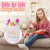 Touber Personalized Easter Basket Gifts, Easter Baskets for Kids Easter Bunny Baskets Personalized Easter Gifts for Kids Easter Basket with Name Boys Girls Easter Basket Ideas - Blue view 4