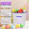 Touber Personalized Easter Basket for Kids, Easter Bunny Basket Gifts Ideas Personalized Easter Gifts for Girls Boys Easter Hunt Basket Easter Basket Bags for Kids Easter Baskets Empty - Red view 3