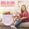 Touber Personalized Easter Basket for Kids, Easter Bunny Basket Gifts Ideas Personalized Easter Gifts for Girls Boys Easter Hunt Basket Easter Basket Bags for Kids Easter Baskets Empty - Red view 4
