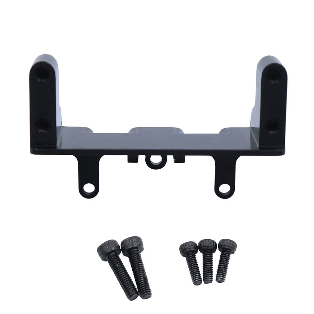 Palumma Aluminum Alloy Front/Rear Servo Mount for Axial 1/18 Capra UTB18 Servo Mount Bracket/Steering Servo Bracket Accessories (Front&black)