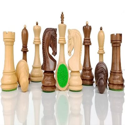 4" Russian Zagreb Chess Pieces Set only | Luxury Unique Chess Set in Golden Rosewood |Chess Moscow