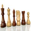 4" Russian Zagreb Chess Pieces Set only | Luxury Unique Chess Set in Golden Rosewood |Chess Moscow view 2