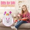Touber Personalized Easter Basket for Kids, Easter Bunny Basket Gifts Custom Easter Baskets with Name Easter Basket Bags Personalized Easter Gifts for Boys Girls Easter Hunt Basket - Green view 4