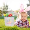 Touber Personalized Easter Basket, Bunny Easter Basket with Name Personalized Easter Gifts Easter Baskets for Kids Easter Egg Basket with Handle Easter Basket Bags - Purple view 2