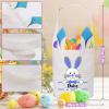 Touber Personalized Easter Baskets for Boys Girls, Easter Bunny Basket Bags Easter Eggs Hunt Basket for Kids Personalized Easter Gifts for Kids Easter Basket with Handle - Blue view 3