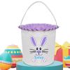 Touber Personalized Easter Basket Gifts, Easter Bunny Baskets for Kids Easter Hunt Basket Easter Basket Bags for Kids Personalized Easter Gifts Easter Baskets Empty Boys Girls - Purple view 1
