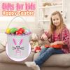 Touber Personalized Easter Basket Gifts, Easter Bunny Baskets for Kids Easter Hunt Basket Easter Basket Bags for Kids Personalized Easter Gifts Easter Baskets Empty Boys Girls - Green view 4