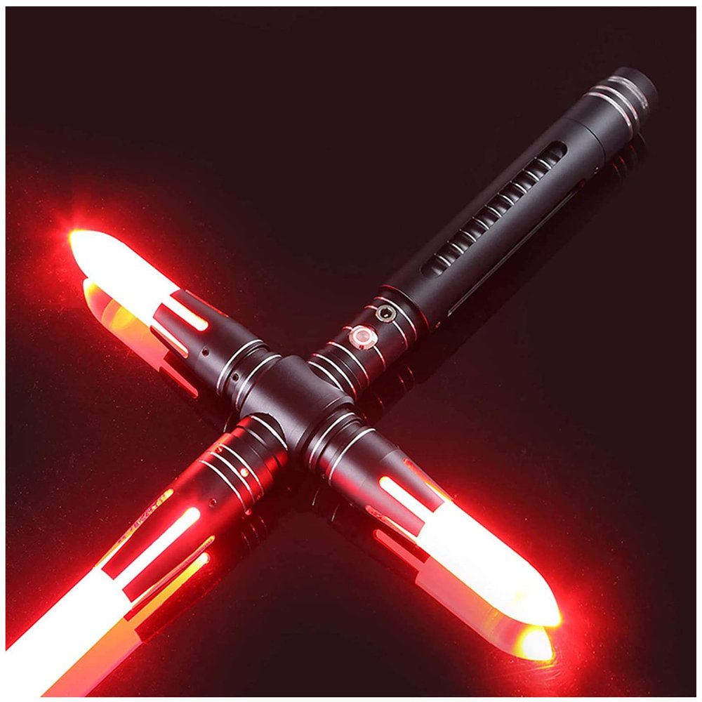 NENAGGE Light Saber Adult Metal Hilt Force FX Heavy Dueling Lightsaber RGB with 7 Sets Mode Sound, LED Rechargeable Light Sabers for Adults Toy, Black,Red Light