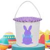 Touber Personalized Easter Baskets for Boys Girls, Easter Bunny Basket Gifts Custom Easter Basket with Name Easter Eggs Hunt Baskets for Kids Personalized Easter Gifts for Kids - Purple view 1