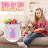 Touber Personalized Easter Baskets for Boys Girls, Easter Bunny Basket Gifts Custom Easter Basket with Name Easter Eggs Hunt Baskets for Kids Personalized Easter Gifts for Kids - Purple view 4