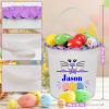 Touber Personalized Easter Baskets for Kids, Easter Bunny Basket Bags Easter Basket with Name Personalized Easter Gifts for Boys Girls Easter Baskets Gifts for Kids - Red view 3