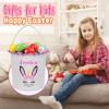 Touber Easter Baskets for Boys Girls, Personalized Easter Basket Custom Easter Baskets for Kids Easter Bunny Basket Egg Bags Easter Hunt Basket Personalized Easter Gifts for Kids - Pink view 4