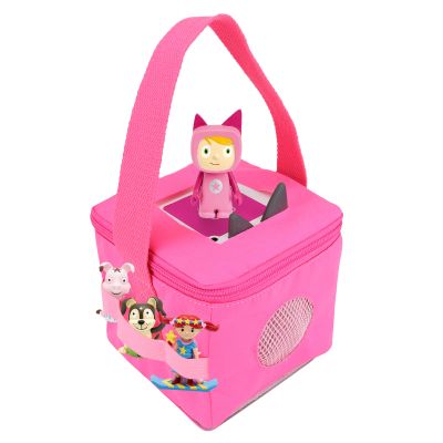 Annmore Carrying Case for Toniebox and Tonie Figures, Portable Bag for Tonie Characters Storage and Transport, Hot Pink