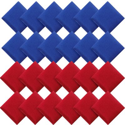 Sotiff 24 Pcs Bean Bags Mini Nylon Cornhole Bean Bags for Kids Tossing Fun Sports Outdoor Family Games Carnival Toy Patriotic Small Beanbag Hand Toss Party Game Supplies for Kid Adult(Blue Red)