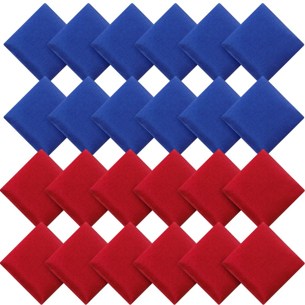 Sotiff 24 Pcs Bean Bags Mini Nylon Cornhole Bean Bags for Kids Tossing Fun Sports Outdoor Family Games Carnival Toy Patriotic Small Beanbag Hand Toss Party Game Supplies for Kid Adult(Blue Red)