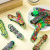 Sosation 18 Pcs Mini Finger Skateboard Valentine Party Gift Favors Mini Skateboards Novelty Fingerboard Decorations Fingertips Movement Finger Gift(Cool Style) view 3