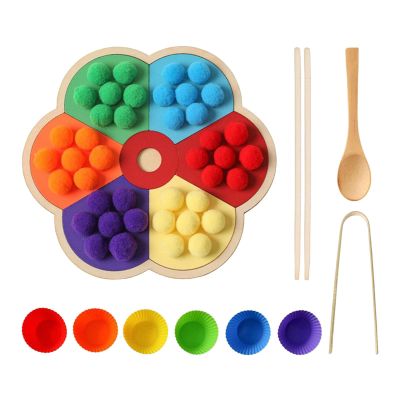 Almencla Rainbow Peg Board Sorter Game Sensory Toys Fine Motor Skill Counting Color Sorting Toys for Kids 4 5 Toddlers Preschool Boys