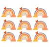 Gyufise 24Pcs Rainbow Cupcake Toppers with Glitter Heart Cloud Rainbow Cupcake Picks Baby Shower Cake Decorations for Raibow Theme Kids Birthday Party Supplies view 3