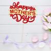 Gyufise 1Pc Happy Mother's Day Cake Topper Rose Gold Glitter Flower Love Heart Super Mom Mother's Day Cupcake Picks Best Mom Cake Decorations for Happy Mother's Day Theme Women Birthday Party Supplies view 4