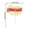 Gyufise 1Pc Happy Mother's Day Cake Topper Gold Glitter Flower Love Heart Super Mom Mother's Day Cupcake Picks Best Mom Cake Decorations for Happy Mother's Day Theme Women Birthday Party Supplies view 2