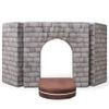 Zipline Playscape Castle Gate Playtime Modular Furniture for Imaginative Kids Prints Stone/Chocolate 32" X 64" 4" Grey Polyester view 2