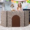 Zipline Playscape Castle Gate Playtime Modular Furniture for Imaginative Kids Prints Stone/Chocolate 32" X 64" 4" Grey Polyester view 3
