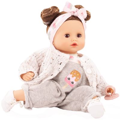 Gotz Muffin Popsicls 13" Soft Baby Doll with Brown Hair to Wash and Style