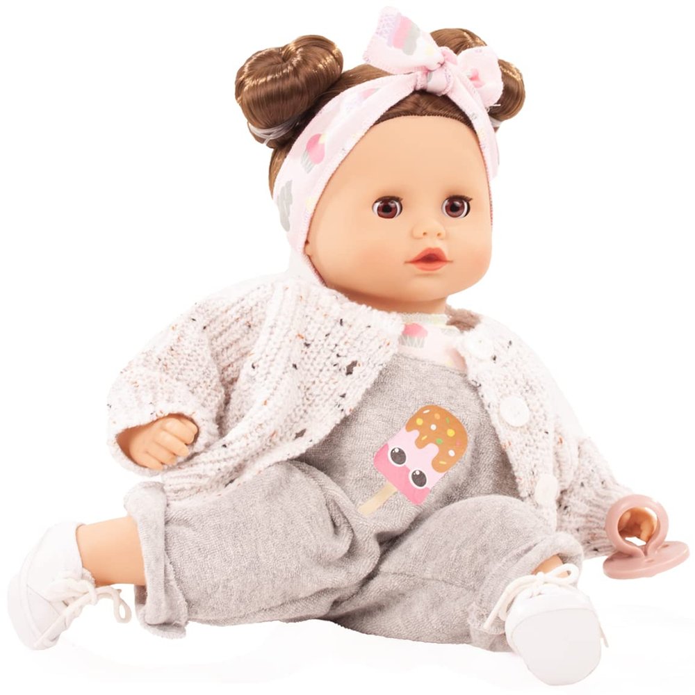 Gotz Muffin Popsicls 13" Soft Baby Doll with Brown Hair to Wash and Style