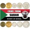 5 Coins from Sudan | Sudanese Coin Set Collection 5 10 Milliemes 2 5 10 Qirsh | Circulated 1972-1980 | Eagle view 1