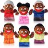 6 Pcs Family Hand Puppets 12 Inch Grandparents, Mom & Dad, Brother & Sister Plush Hand Puppet Toys Role-Play Toy Puppets for Kids Storytelling Imaginative Pretend Play Teaching Preschool(6 Family B) view 1