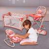 Floral Baby Doll Accessories Set, 3-1 Baby Doll Crib, Baby Doll High Chair & Bouncer Seat. 18 inch Doll Accessories with Doll Bed. 18" Dolls Furniture Play Stuff. Toys for Girls Ages 3-5,4-6,5-7,8-10 view 3